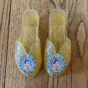 Disney Princess Belle Beauty & the Beast Sparkly Yellow Dress Up Shoes 9-11